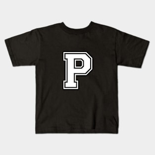 Initial Letter P - Varsity Style Design Kids T-Shirt